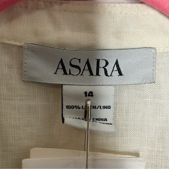 ASARA Ivory Linen Button Down Jacket - Picture 9 of 13
